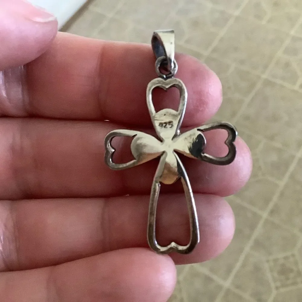 Sterling SILVER 925 MARCASITE BEAUTIFUL CROSS​​